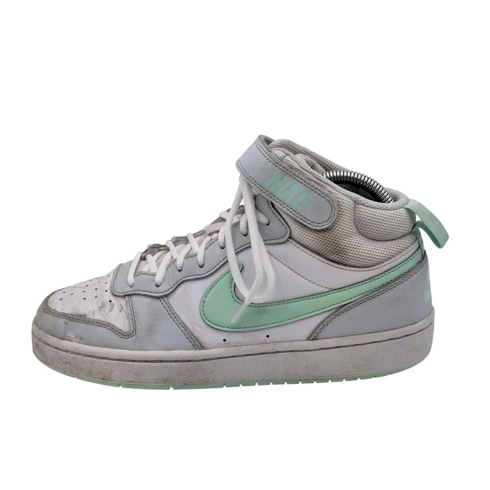 Nike High Top Shoes Youth Size‎ 6.5Y White Gray Mint Strap Basketball CD7782-011